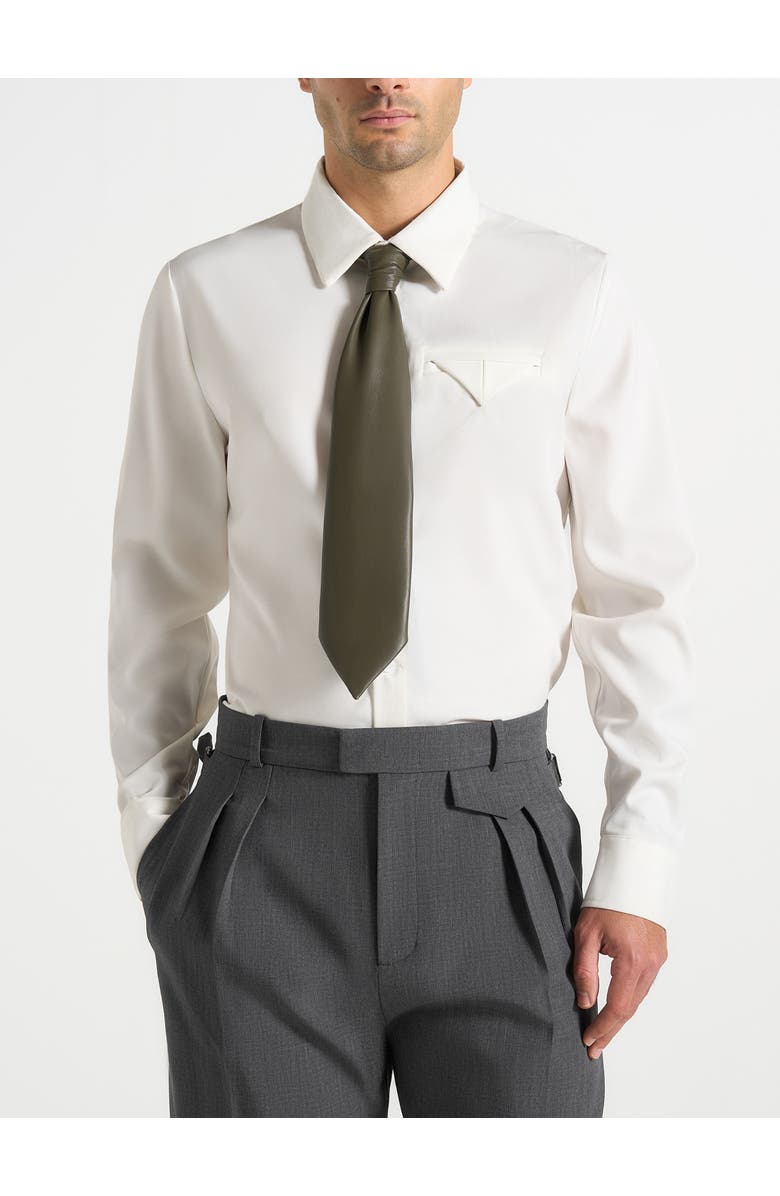 Manière De Voir Ash Leather Tie, Alternate, color, Dark Sage