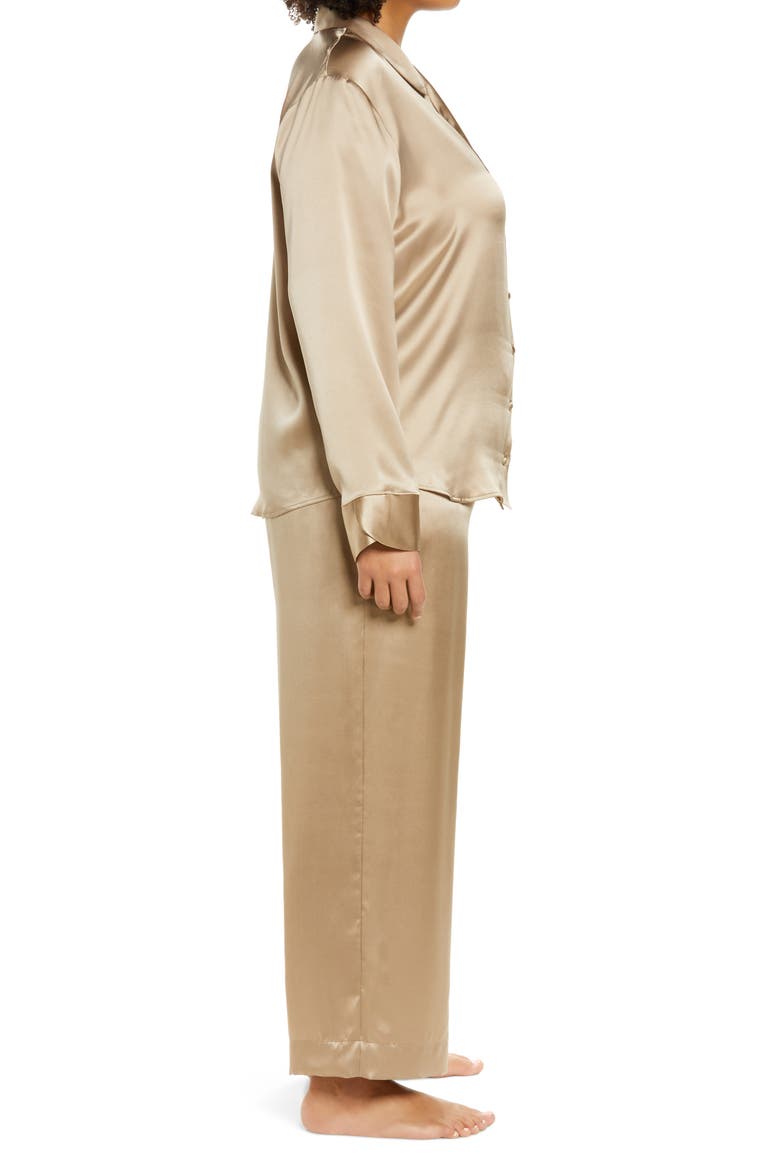 Women's Silk Pajamas, Alternate, color, TAN MINK