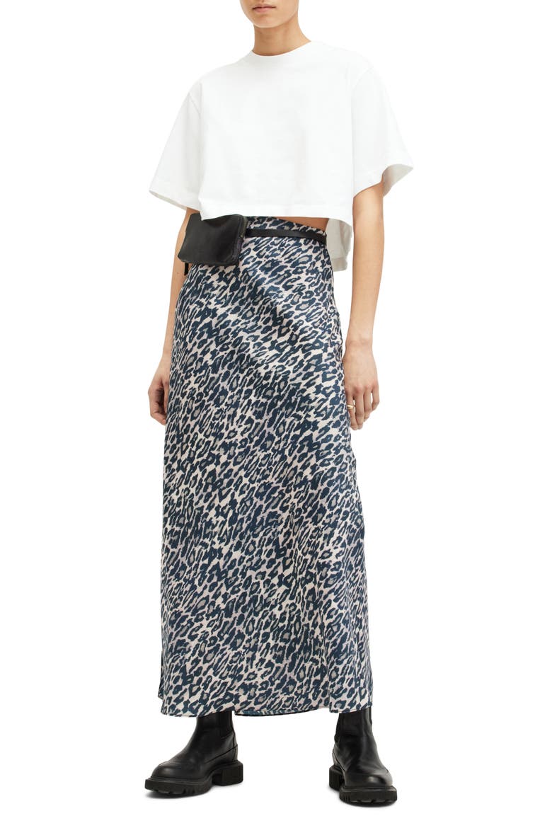 Bryony Leopard Print Satin Maxi Skirt, Alternate, color, ANITA SOFT PINK