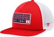 MAJESTIC Men's Majestic Red/White Los Angeles Angels Foam Trucker Snapback Hat