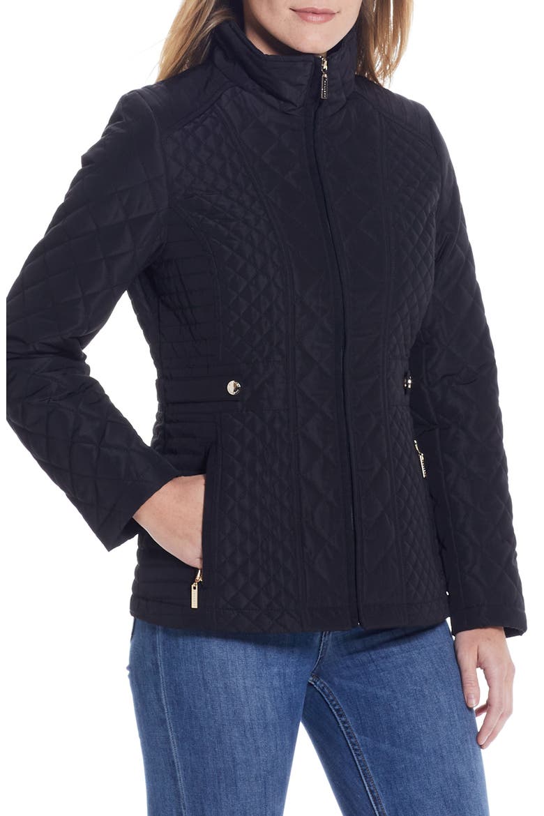 Quilted Jacket, Alternate, color, BLACK