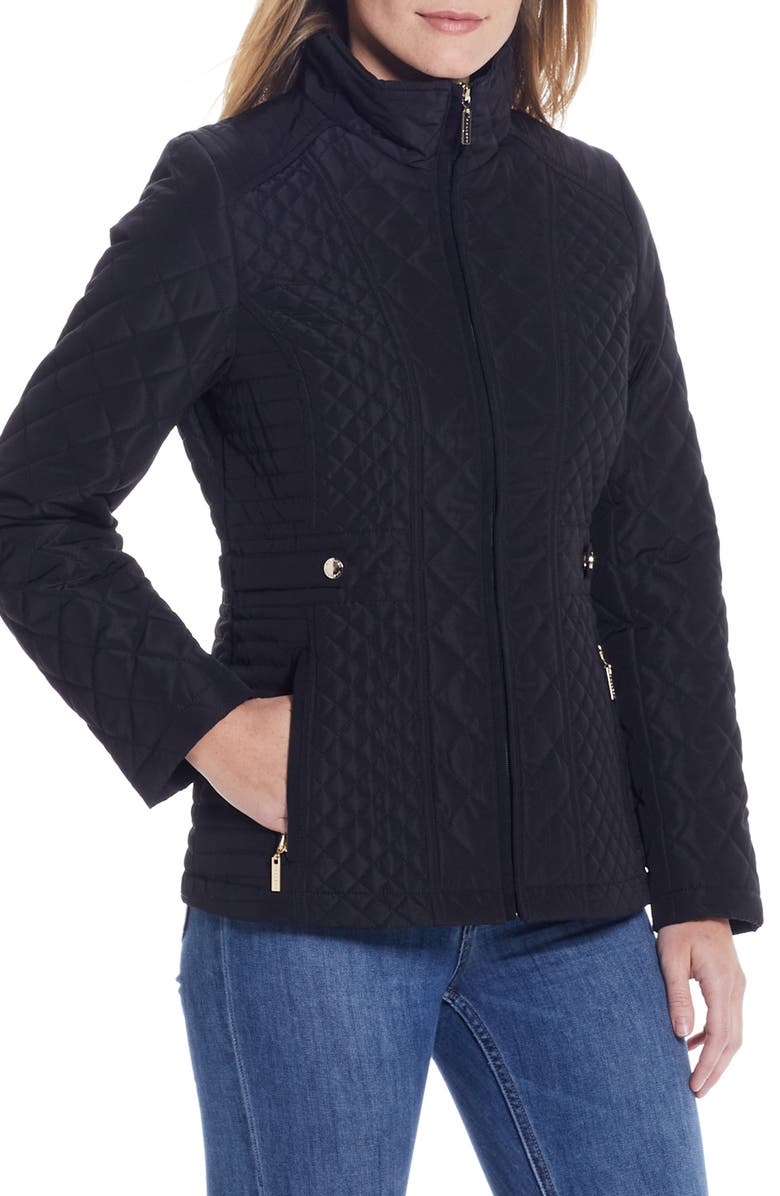 Gallery Quilted Jacket, Alternate, color, Black