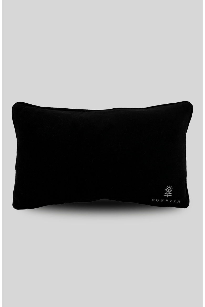 Too Ghoul Needlepoint Pillow, Alternate, color, Black
