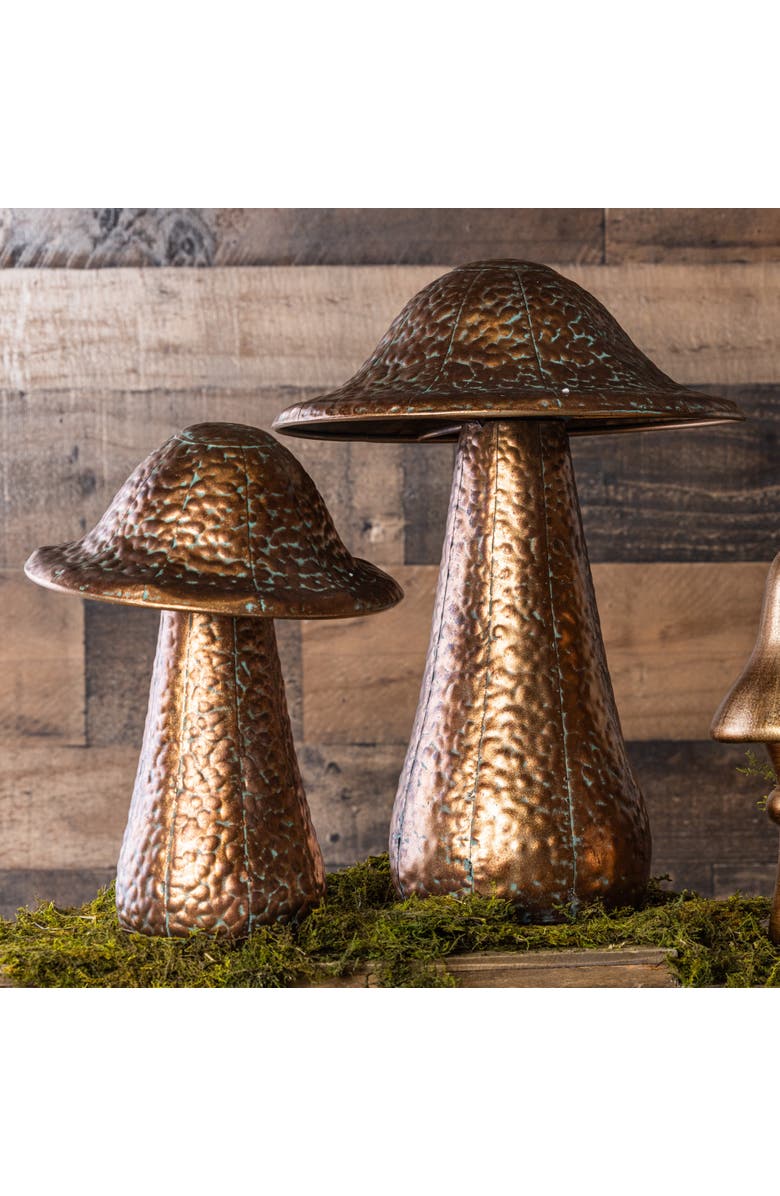 Transpac Oversized Metal Bronze Mushroom Decor Set of 2 Unique Home Decorations for Spring and Seasonal Decor, Alternate, color, Multicolored