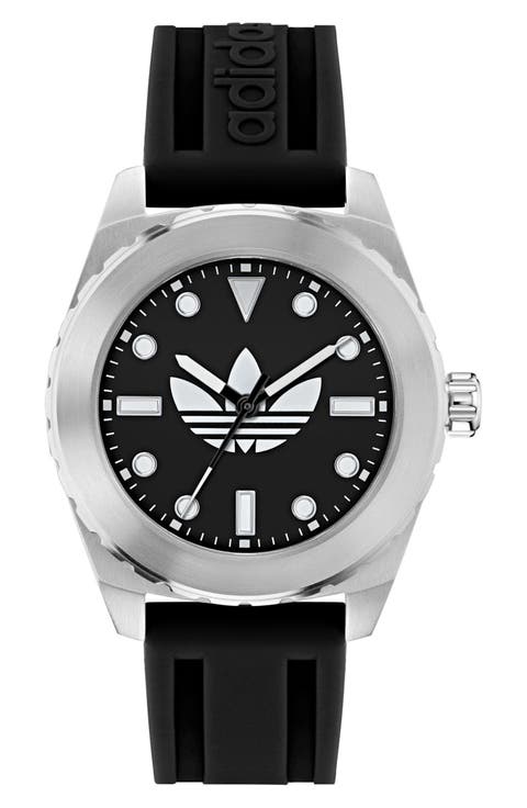 The Discoverer One Black Silicone Strap Watch, 44mm