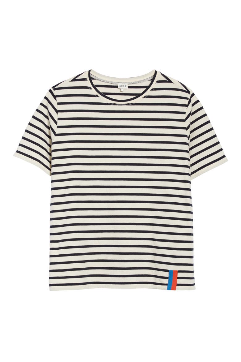 The Modern Stripe Cotton Tee, Alternate, color, CREAM/ NAVY