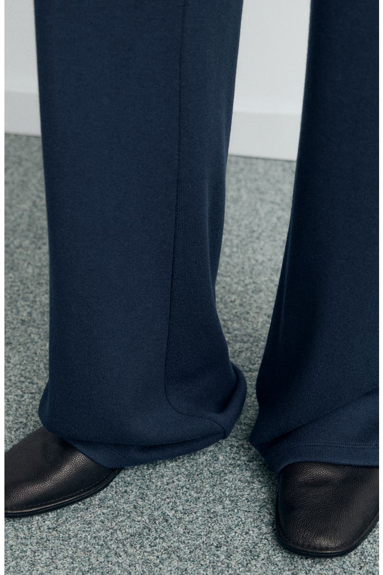 Elastic Waist Straight Leg Knit Pants, Alternate, color, NAVY
