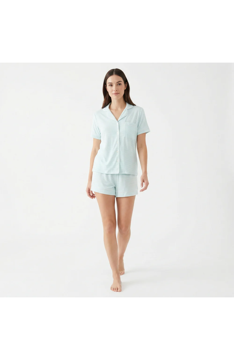 Motette Women's Short Sleeve and Shorts Pajama Set, Main, color, Cloud Stripe