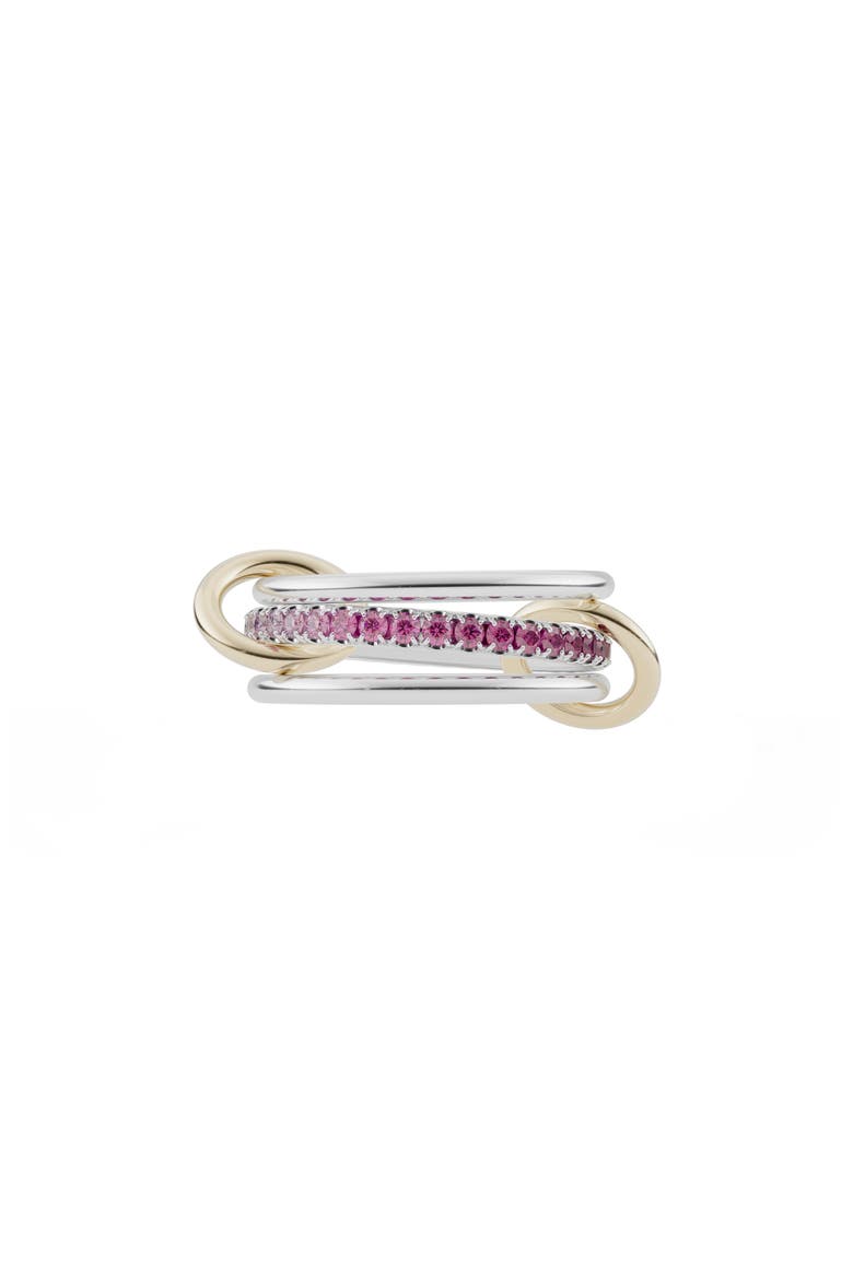 Tigris Ombré Pink Sapphire Stack Ring, Main, color, SILVER