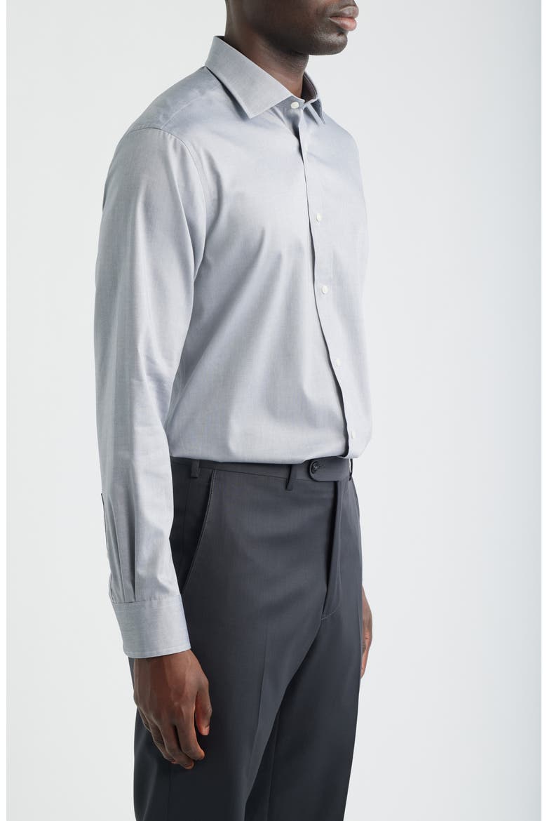 Modern Fit Pima Cotton Dress Shirt, Alternate, color, LIGHT GREY