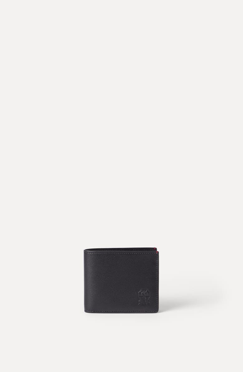 Brunello Cucinelli Grained leather wallet, Alternate, color, Black