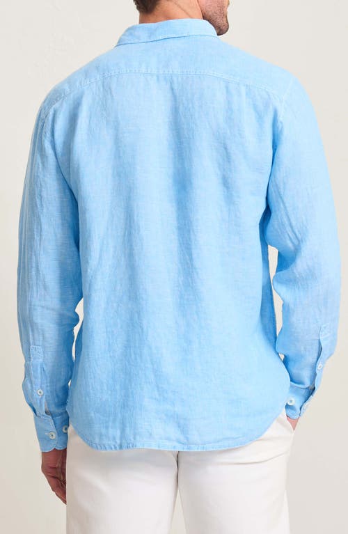 Tommy Bahama Paradise Breezer Linen Button-up Shirt In Glass Bead Blue