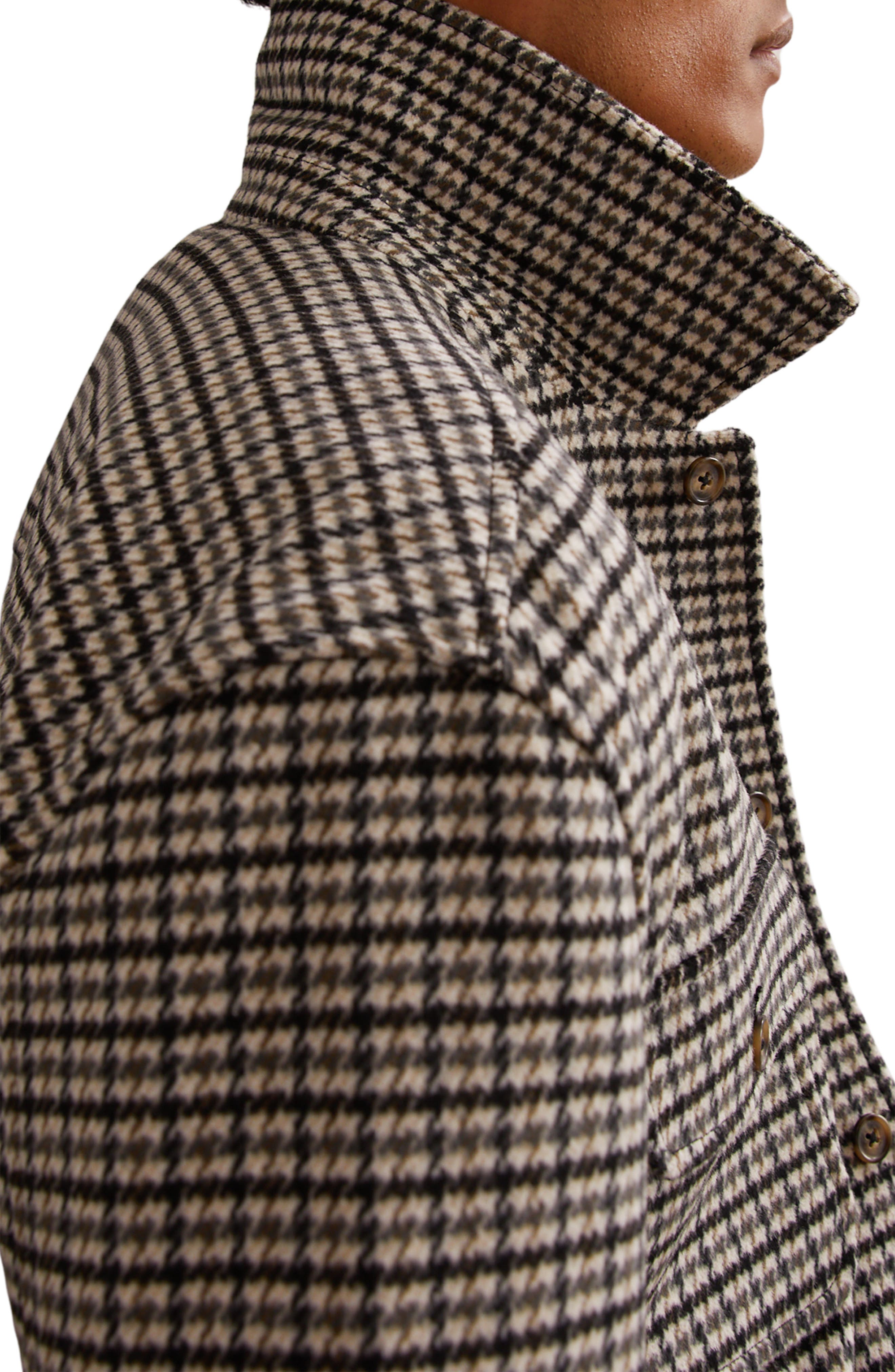 Liam Houndstooth Wool Blend Overshirt - image 2