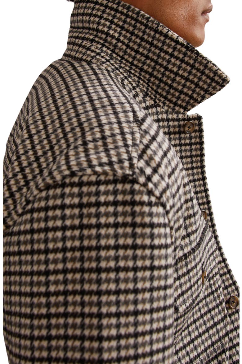 Liam Houndstooth Wool Blend Overshirt, Alternate, color, GREY
