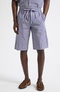Dolce&Gabbana Stripe Cotton & Silk Poplin Bermuda Shorts