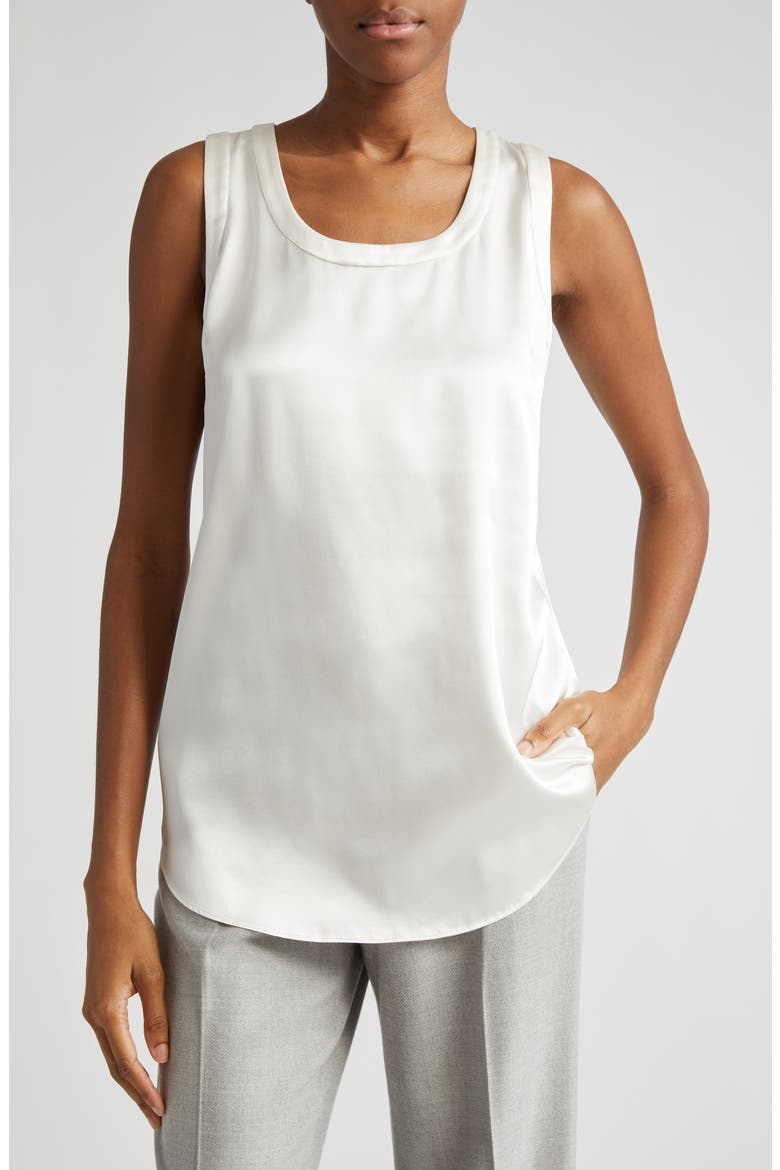 Perla Reversible Silk Blouse, Main, color, CLOUD