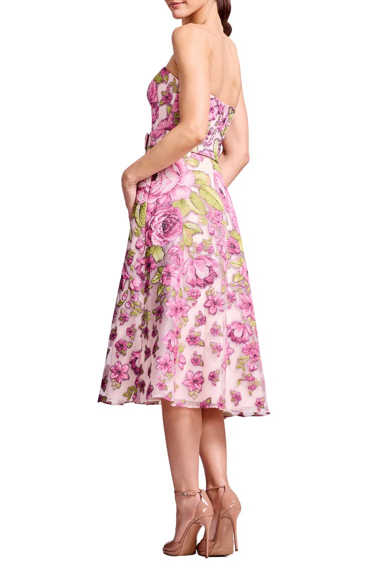 Allegra Brocade Strapless Cocktail Dress, Alternate, color, PINK BLOSSOM MULTI