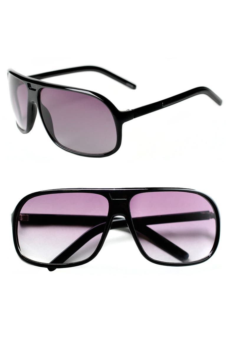 'Daniel' Aviator Sunglasses, Main, color, BLACK