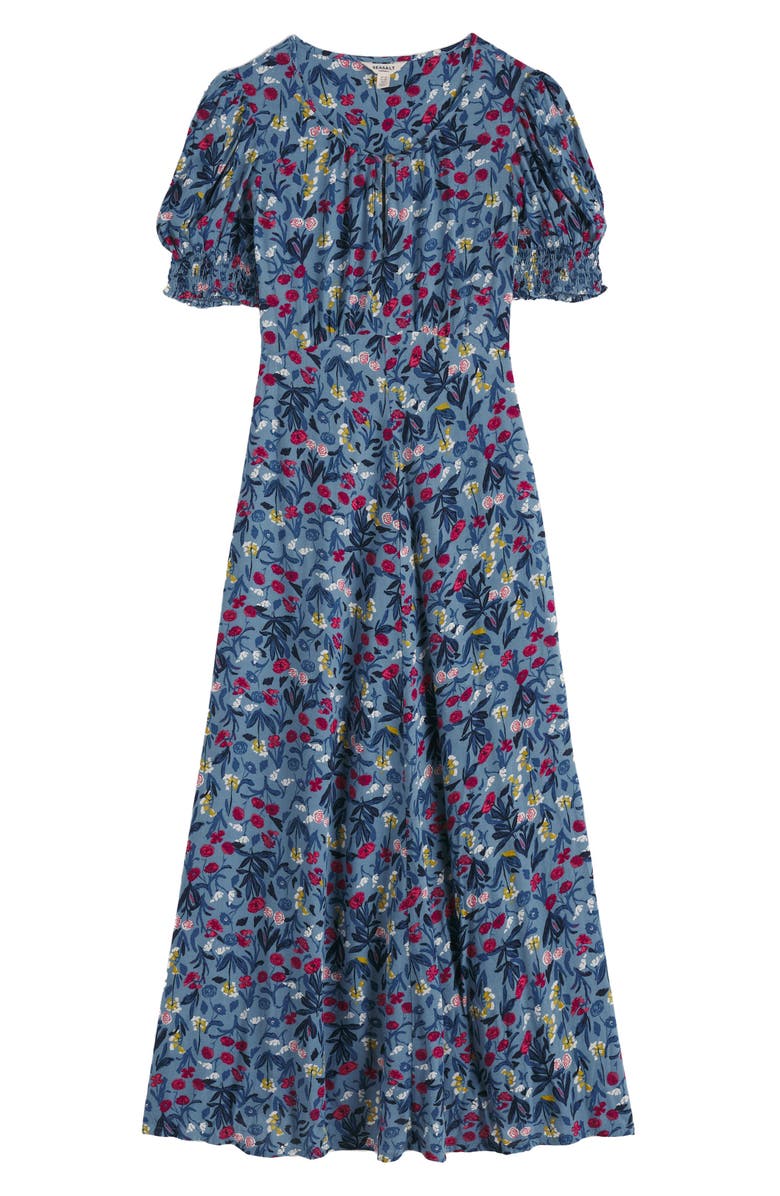 Seasalt Cornwall Marsh Violet Floral Dress, Alternate, color, Spring Stems Seascape Mix