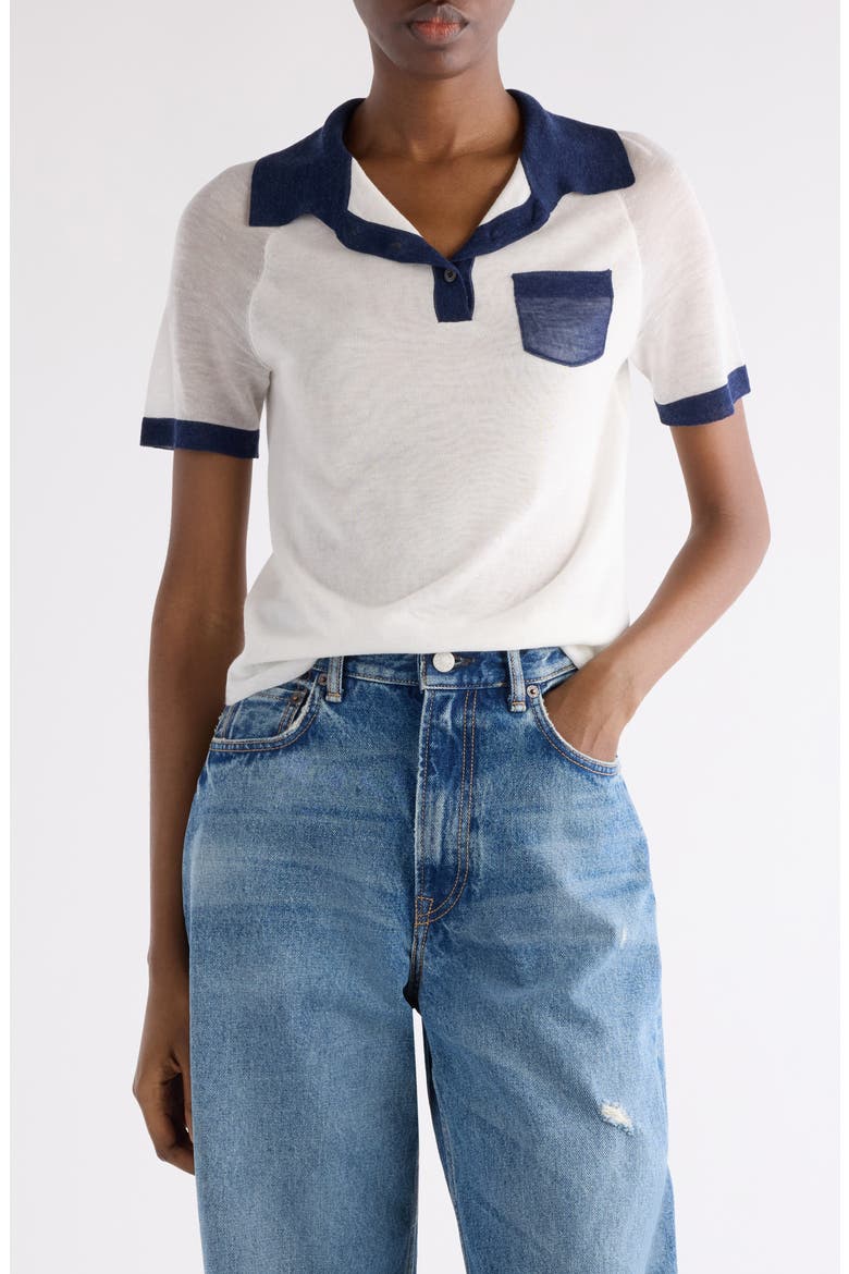Kout Pocket Polo, Main, color, WHITE/ NAVY
