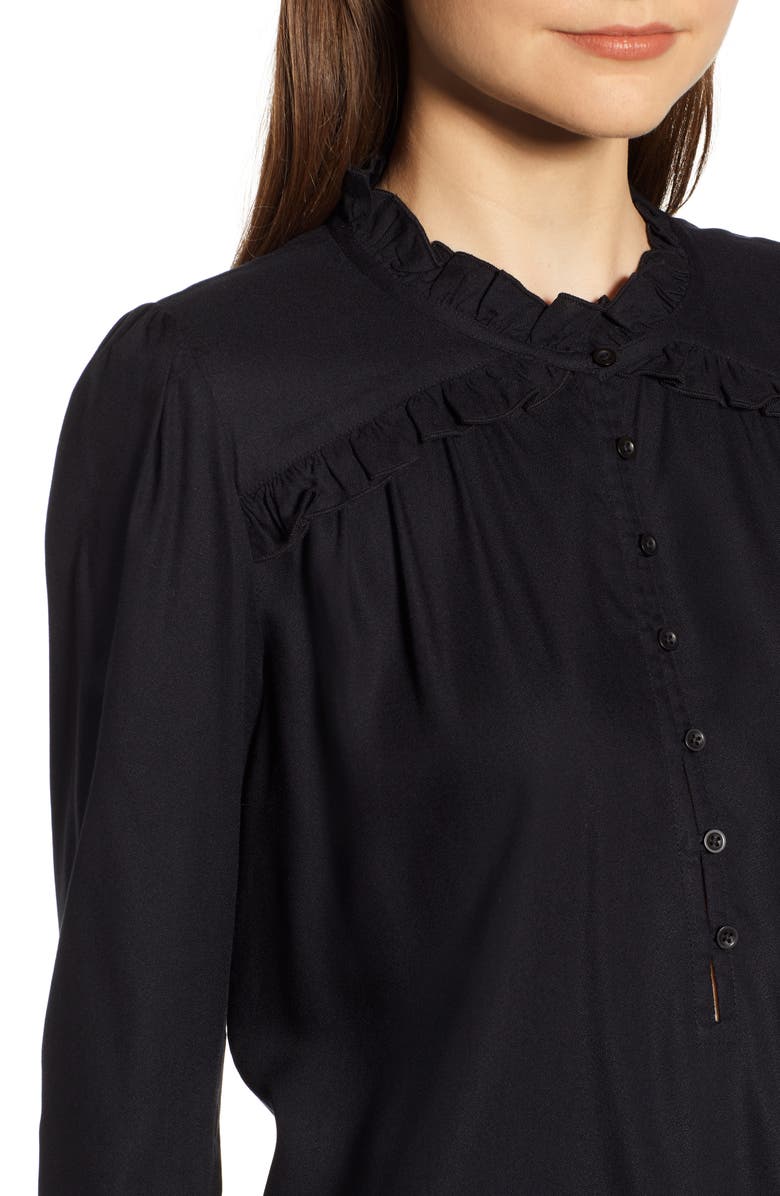 Hinge Ruffle Detail Popover Blouse, Alternate, color, 