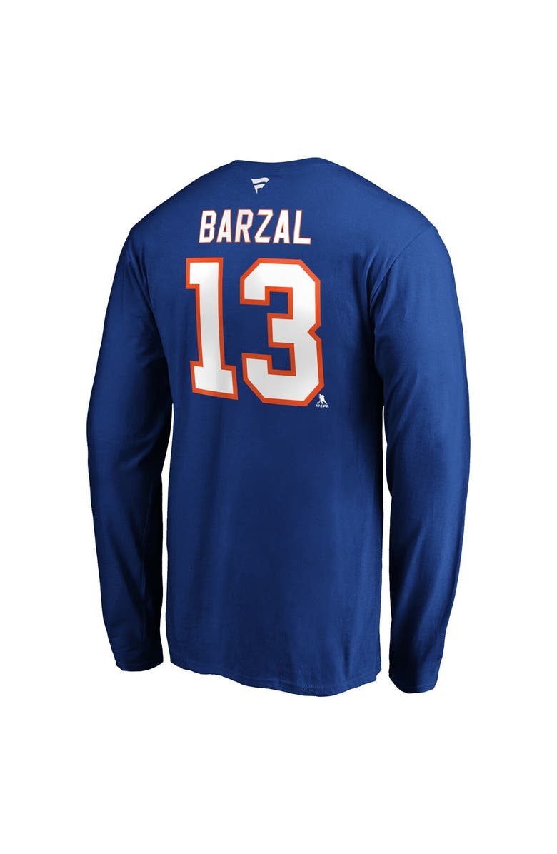 FANATICS Men's Fanatics Branded Mathew Barzal Royal New York Islanders Authentic Stack Name & Number Long Sleeve T-Shirt, Alternate, color, Royal