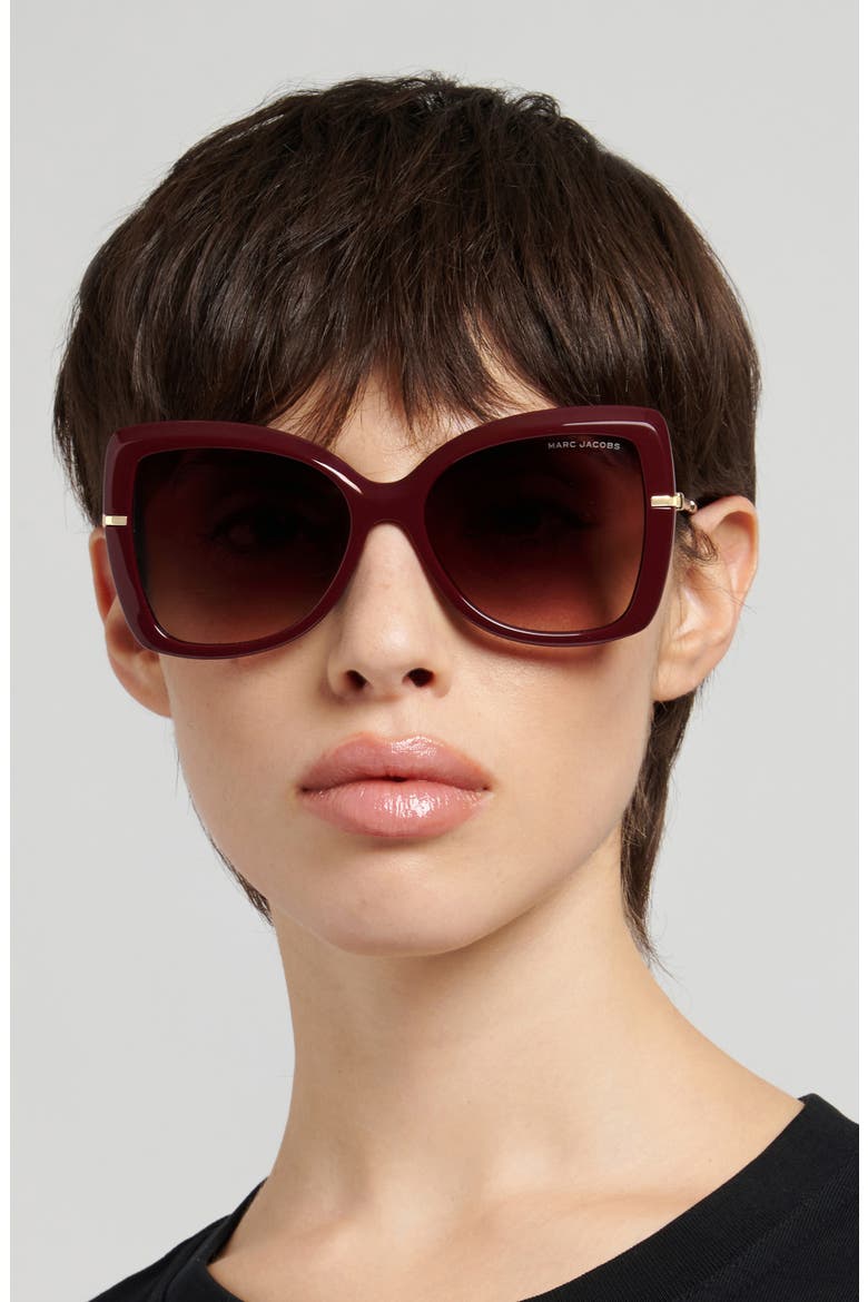 56mm Gradient Butterfly Sunglasses, Alternate, color, 0LHF-HA