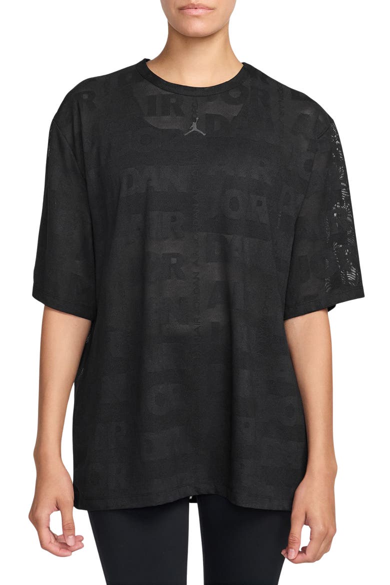 Flight Boxy Semisheer Top, Main, color, 010 BLACK