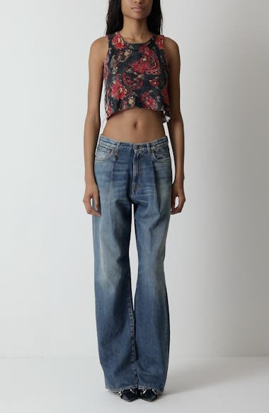 R13 Damon Pleated Wide Leg Jeans | Nordstrom