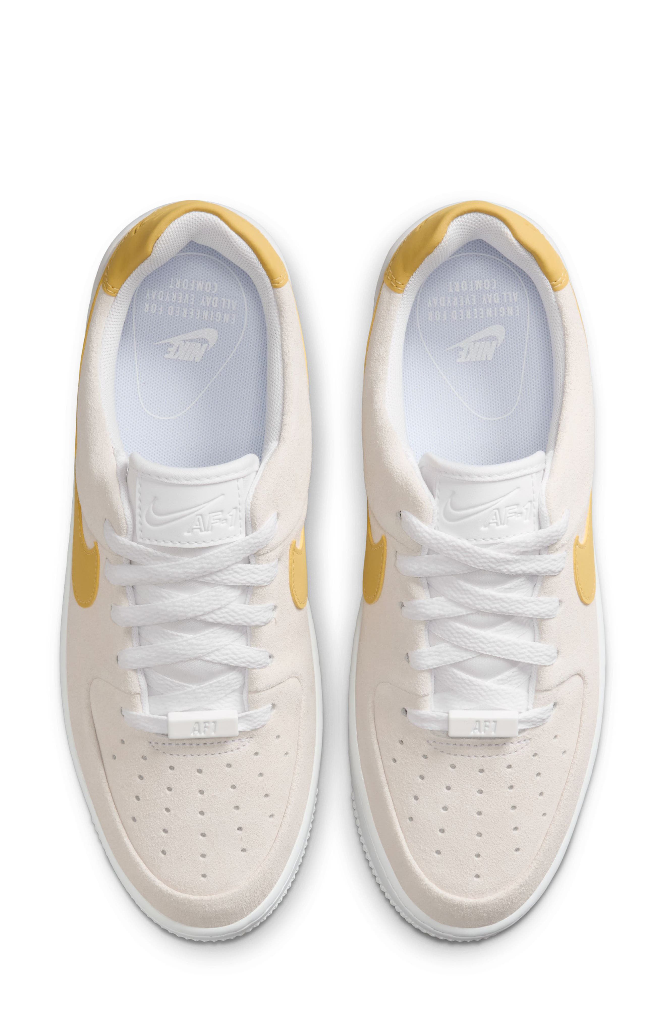 Air Force 1 Sage Low Platform Sneaker, Alternate, color, WHITE/ GOLD