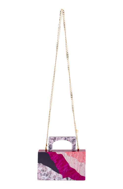 Olga Berg Fleur Acrylic Top Handle Bag In Pink