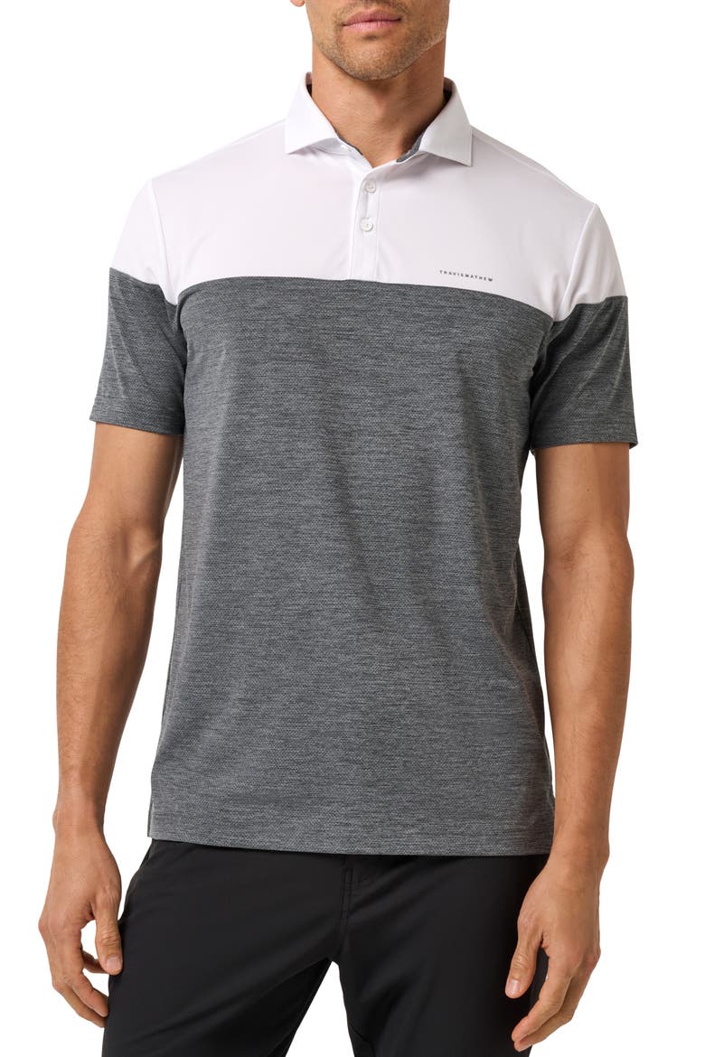 Heater Pro Colorblock Performance Polo, Main, color, WHITE