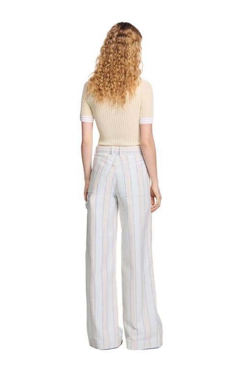 Sandro Striped Jeans In Blue