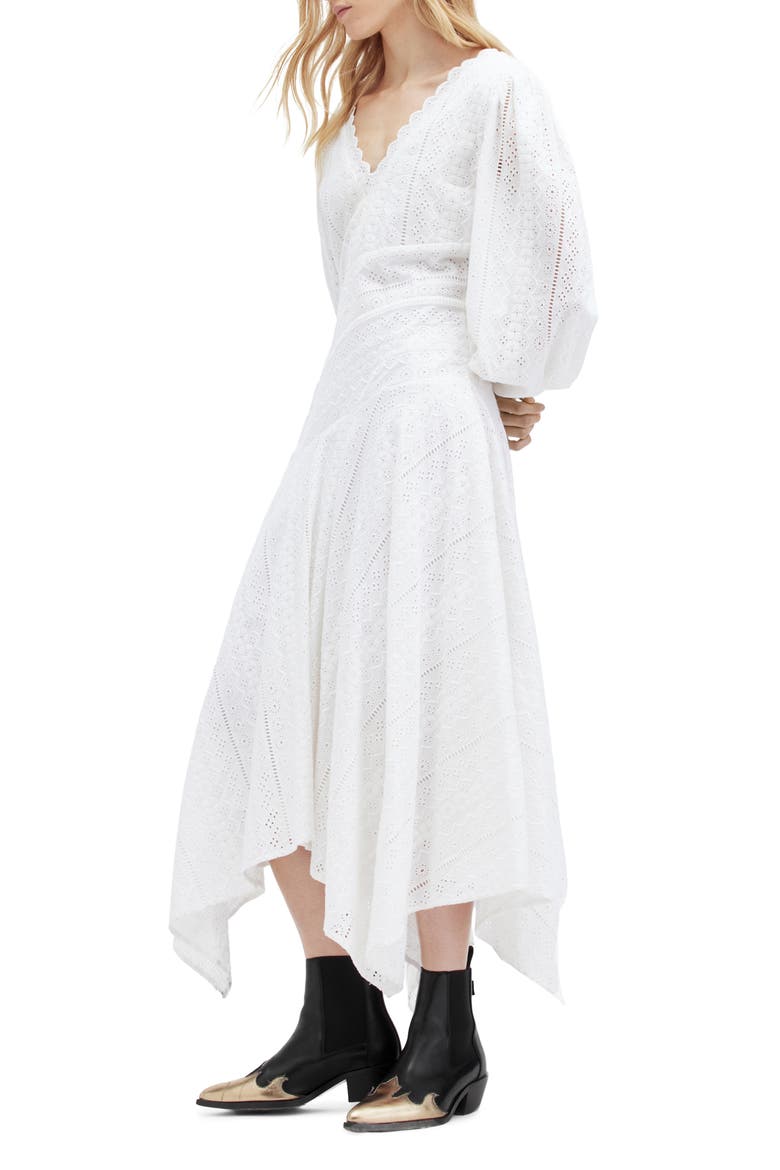 Aviana Broderie Long Sleeve Dress, Alternate, color, OFF WHITE