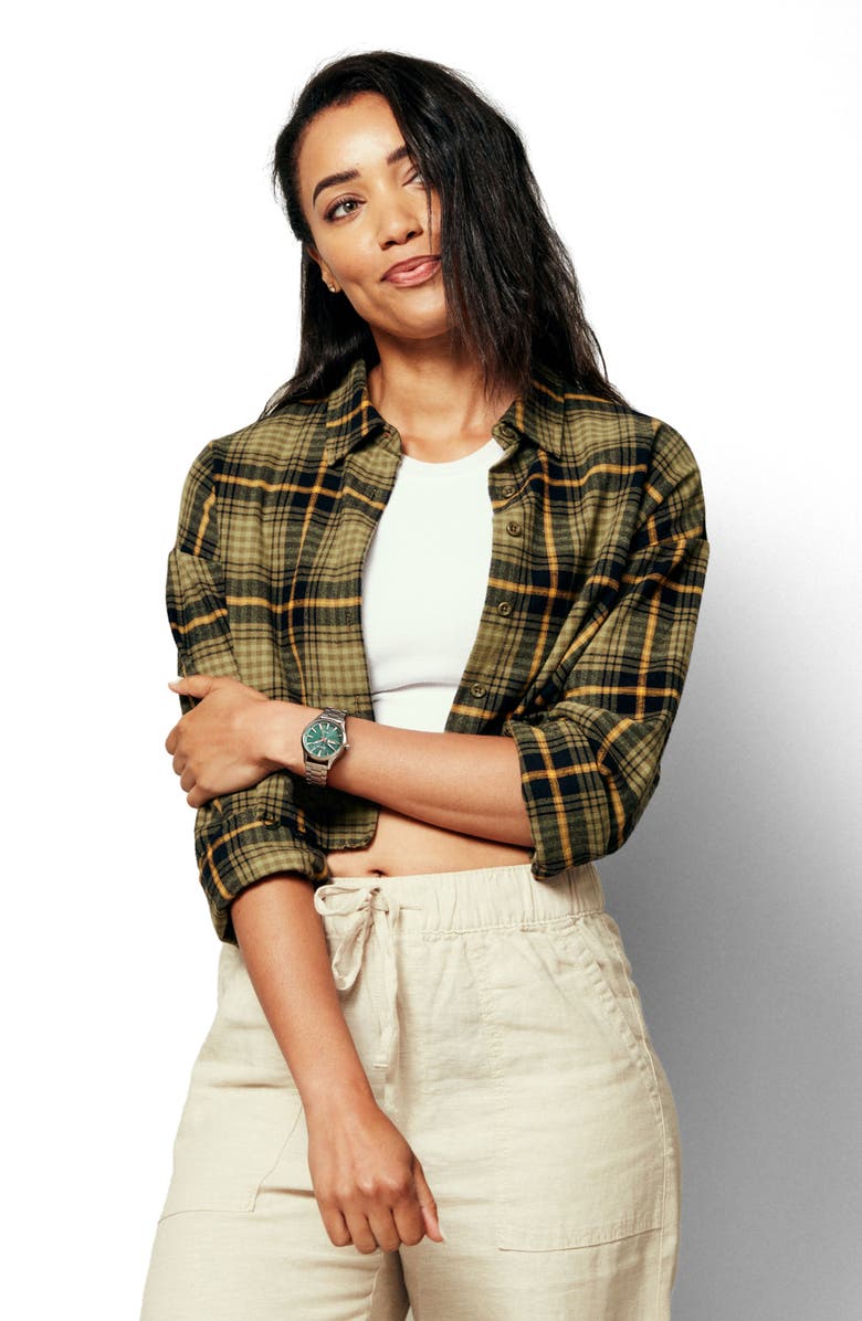 Nixon Sentry Solar Leather Strap Watch, 40mm, Alternate, color, Silver / Jasper