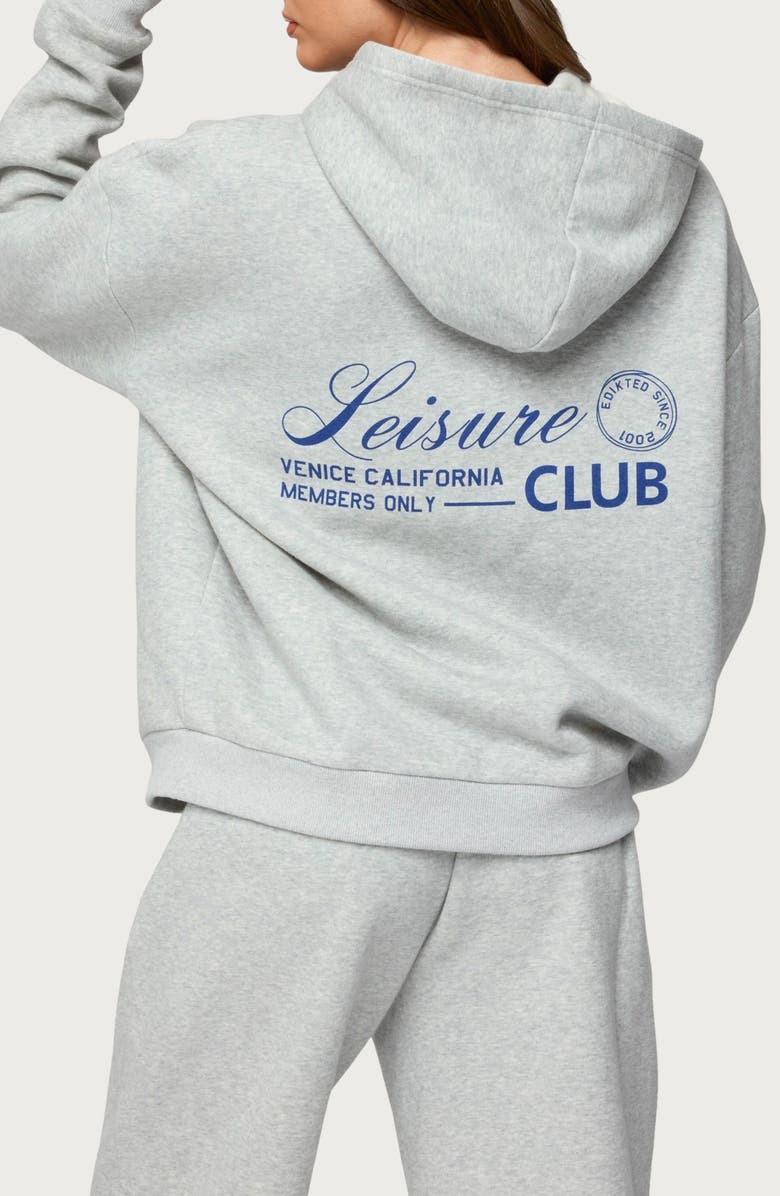 EDIKTED Leisure Club Hoodie, Alternate, color, Gray-Melange