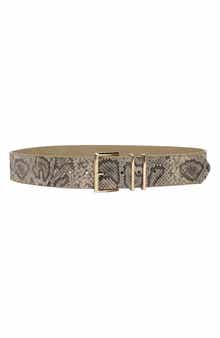 Linea Pelle Snakeskin Print Faux Leather Belt