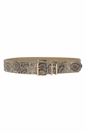 Linea Pelle Snakeskin Print Faux Leather Belt