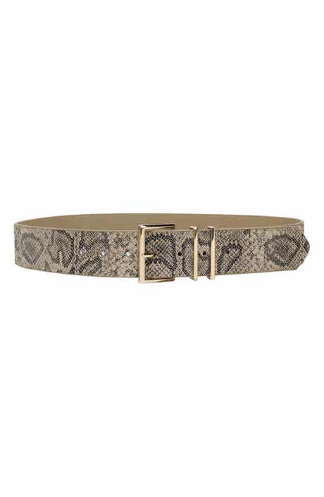 Linea Pelle Snakeskin Print Faux Leather Belt
