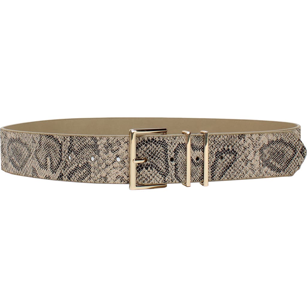 Linea Pelle Snakeskin Print Faux Leather Belt