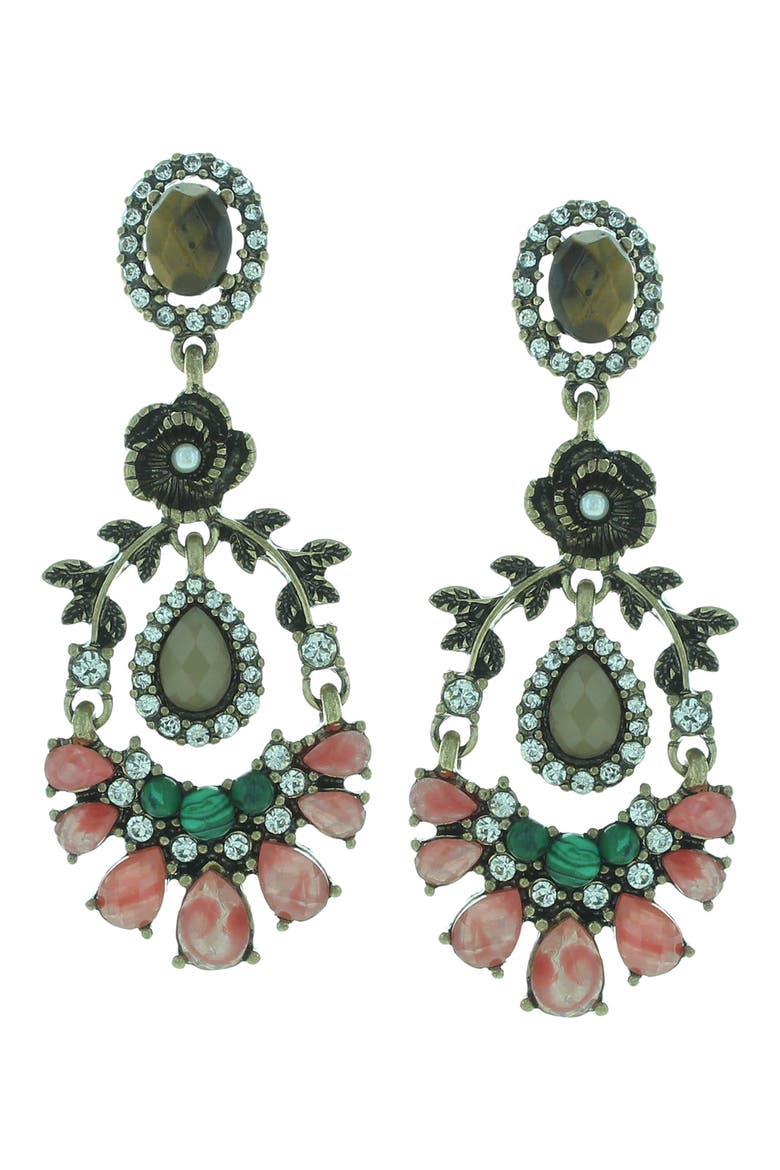 Gala Ready Chandelier Earrings, Main, color, GOLD / MULTI
