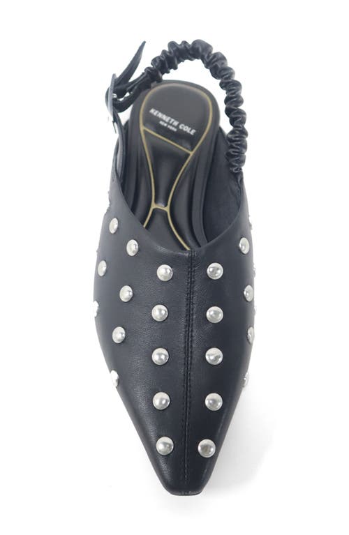 Kenneth Cole Nicola Studded Slingback Mule In Black Leather