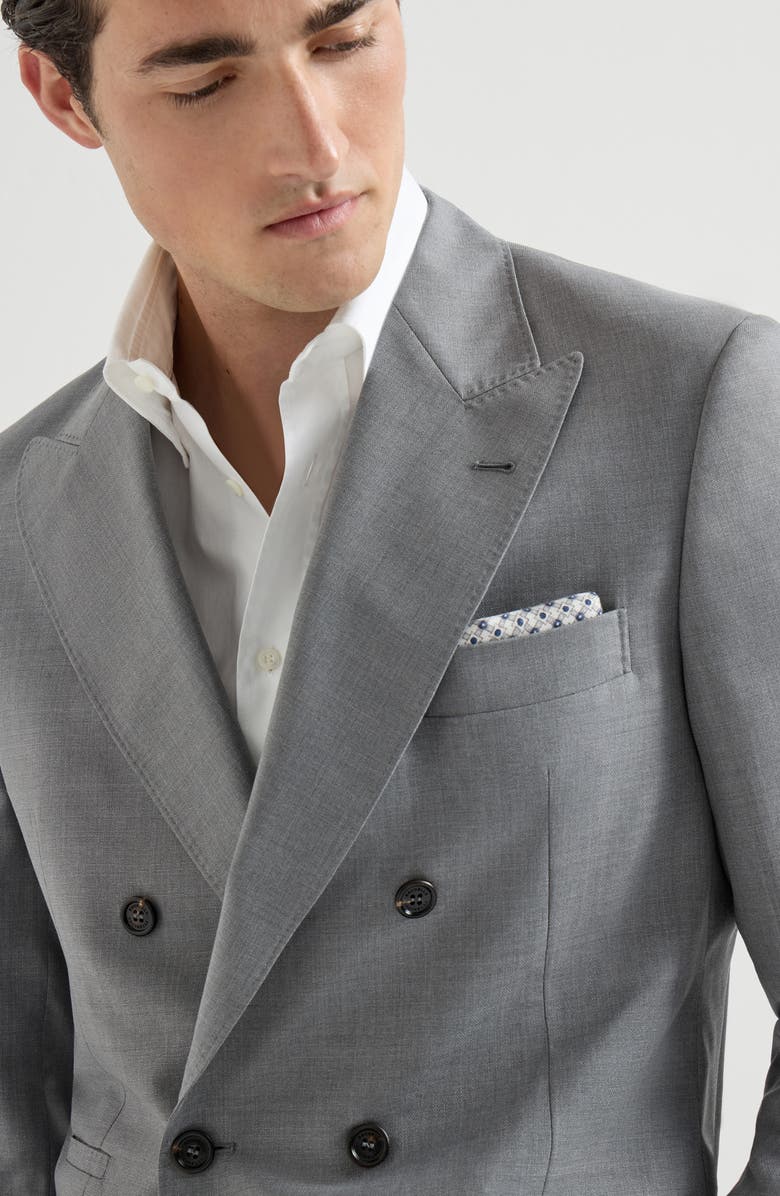 Brunello Cucinelli Hopsack blazer, Alternate, color, Grey