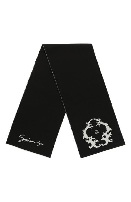 Givenchy Reversible Logo Wool Scarf In Black