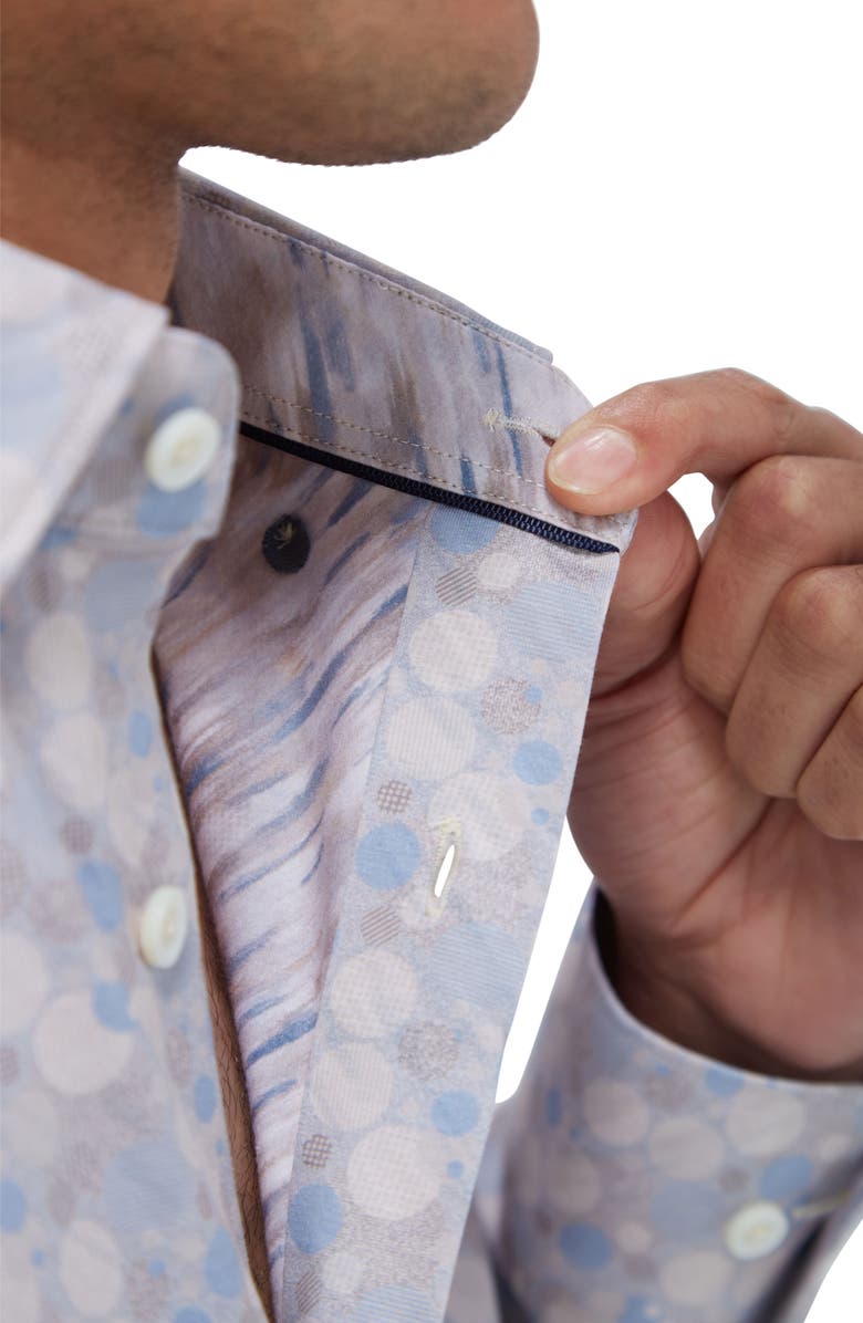 Bugatchi Jax OoohCotton<sup>®</sup> Dot Print Button-Up Shirt, Alternate, color,