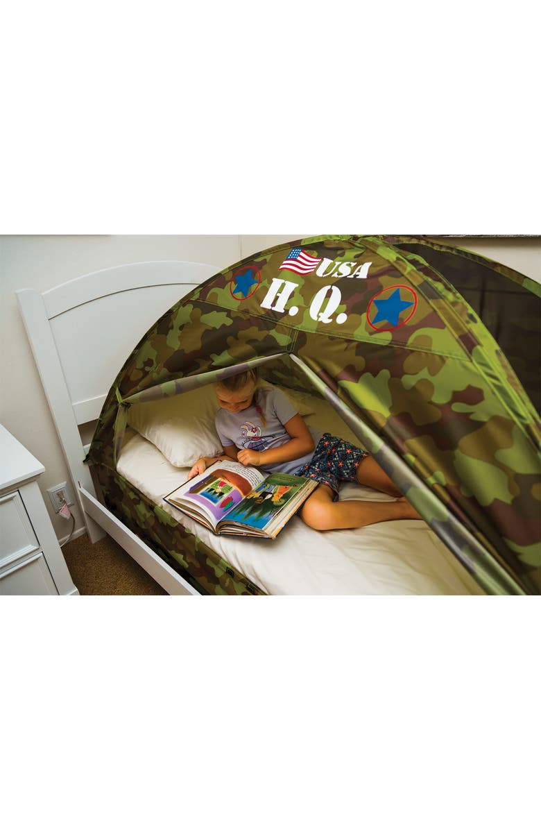 Pacific Play Tents Twin-Size HQ Camo Bed Tent, Alternate, color, Camo Green