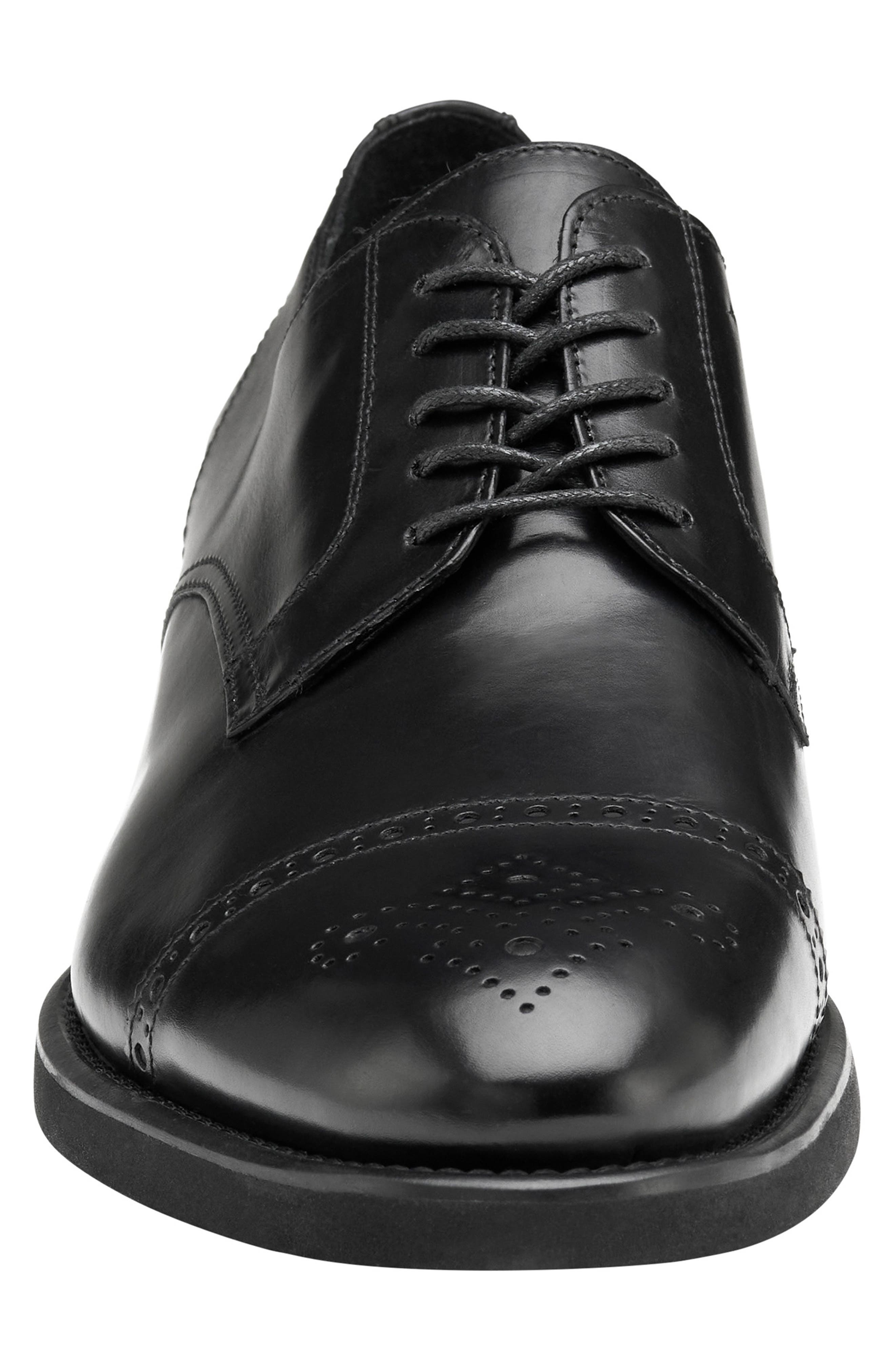 JOHNSTON & MURPHY COLLECTION Johnston & Murphy Ashford Medallion Toe Derby, Alternate, color, Black Italian Calfskin