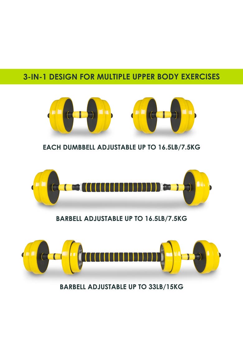Adjustable Dumbbells and Barbell Set, Alternate, color, 33 lb