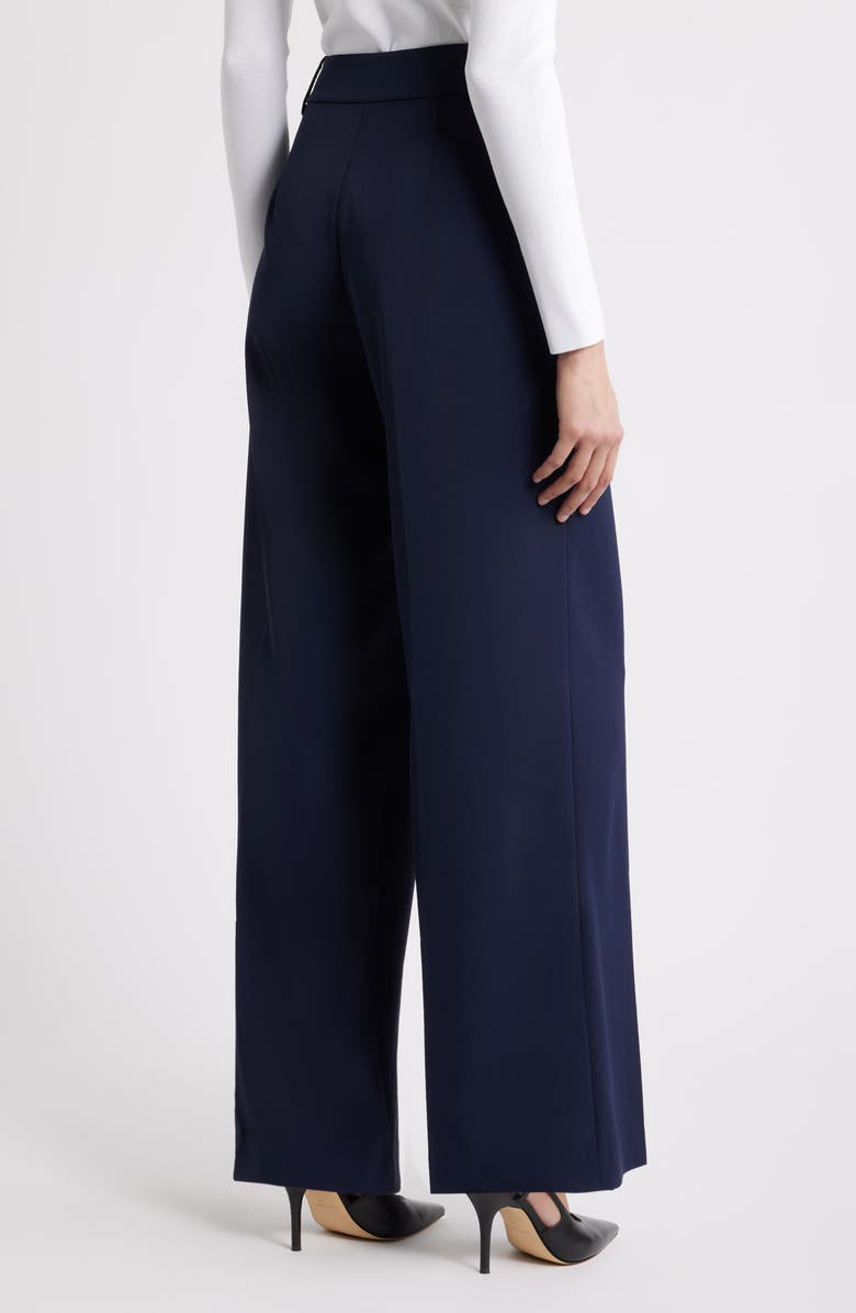 Elie Tahari The Oakley Belt Detail High Waist Wide Leg Twill Pants, Alternate, color, 