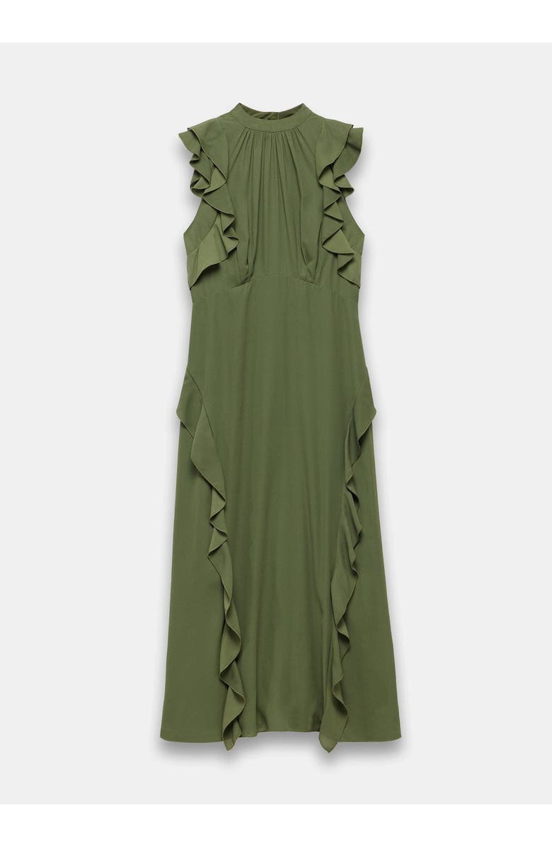MINT VELVET High Neck Ruffle Maxi Dress, Alternate, color, Green